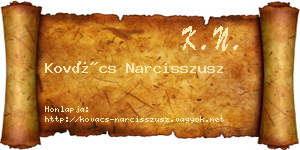 Kovács Narcisszusz névjegykártya